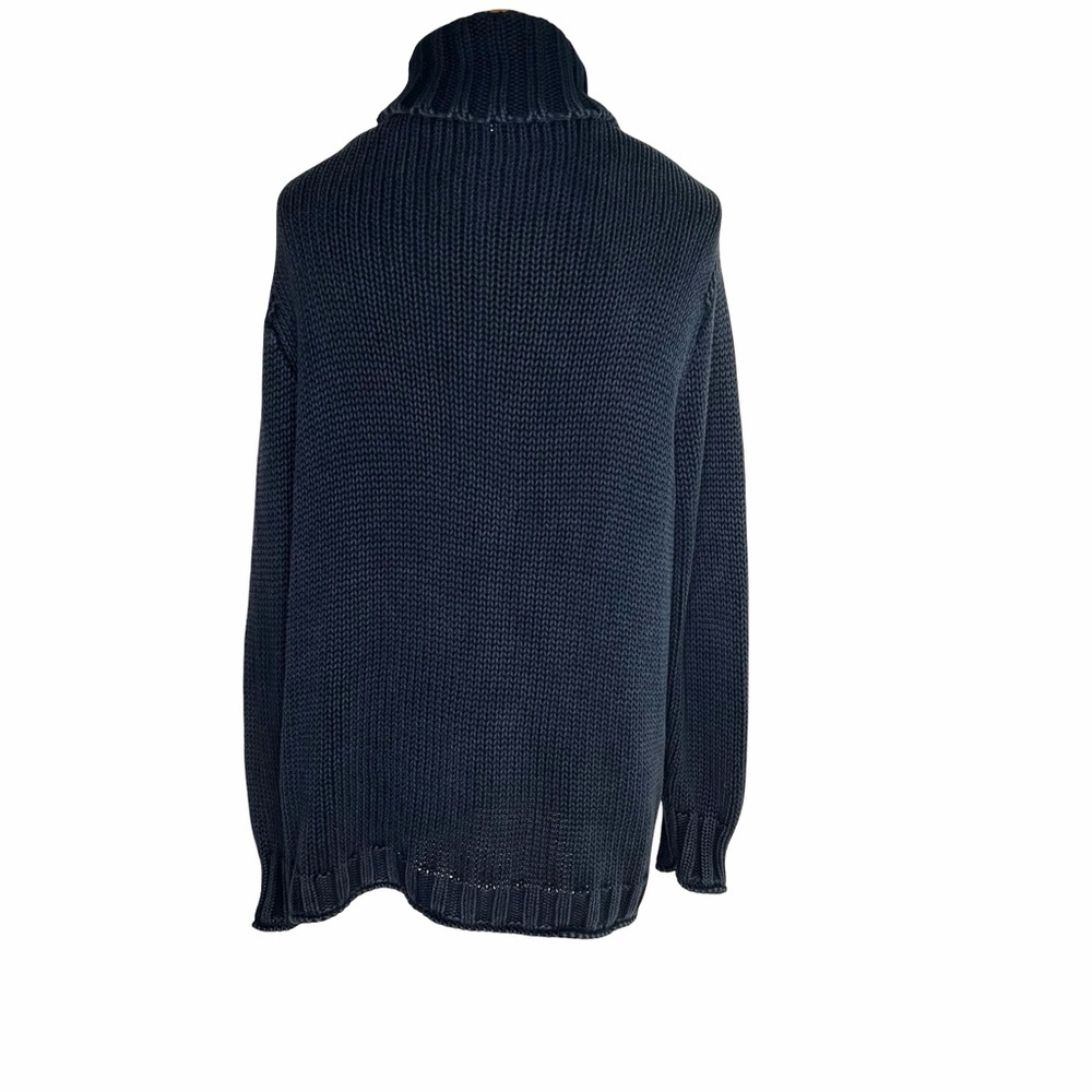 Denimist American Flag Turtleneck Sweater Size Medium Navy Oversized Patriotic - Picture 4 of 9